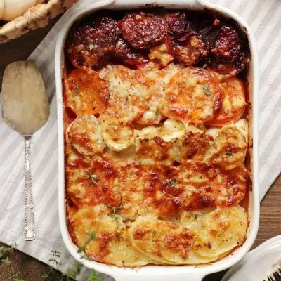 Easy Root Vegetable Gratin Recipe-Root Vegetable Gratin-Cheesy Root Vegetable Gratin-Root Vegetables au Gratin-Potato and Root Vegetable Gratin