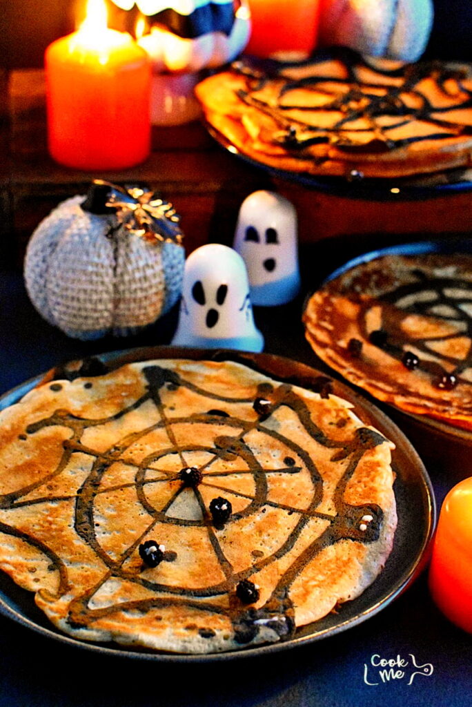 Halloween Spiderweb Pancakes