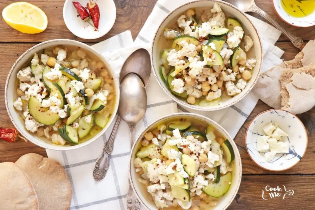 Mediterranean Chicken, Chickpea and Zucchini Soup