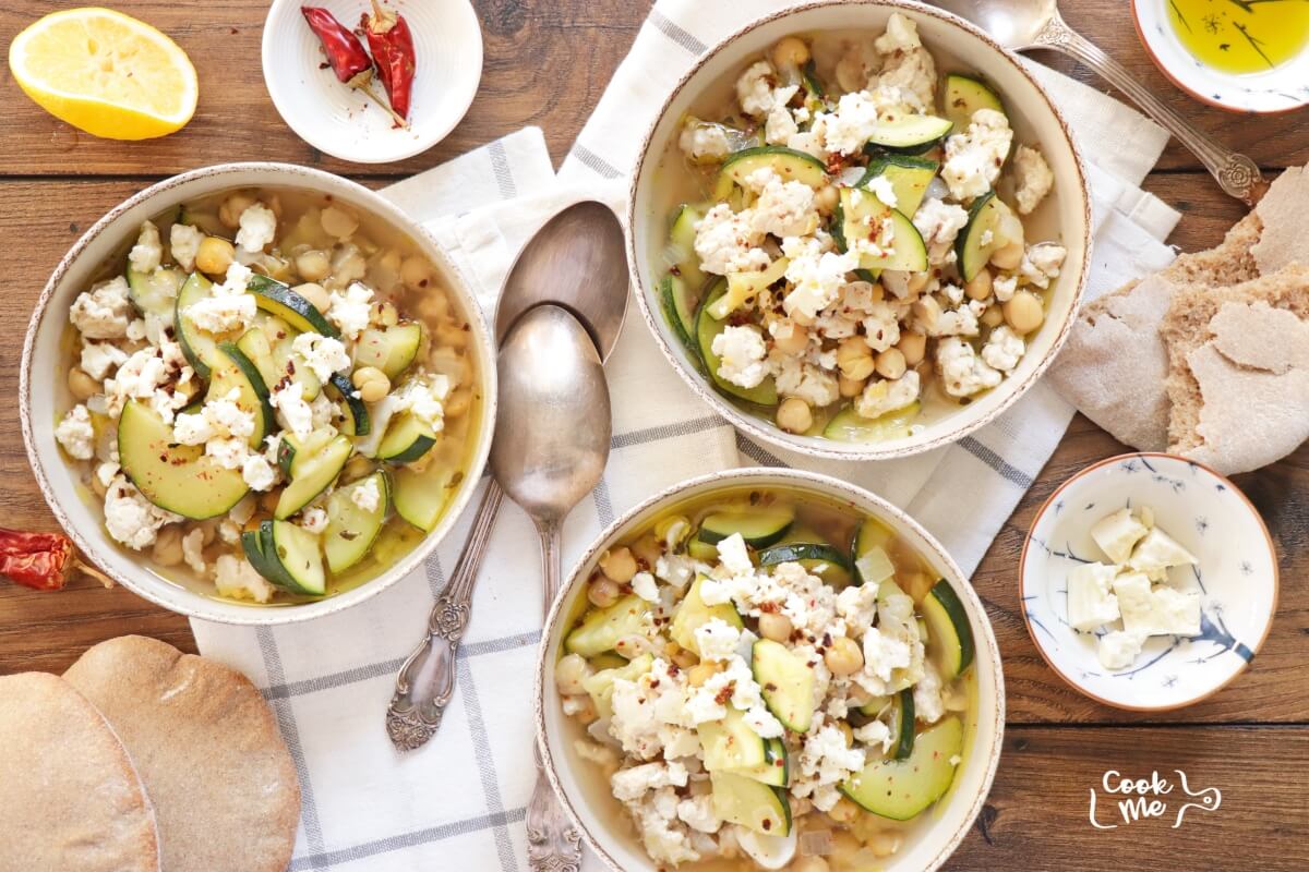 Mediterranean Chicken, Chickpea and Zucchini Soup