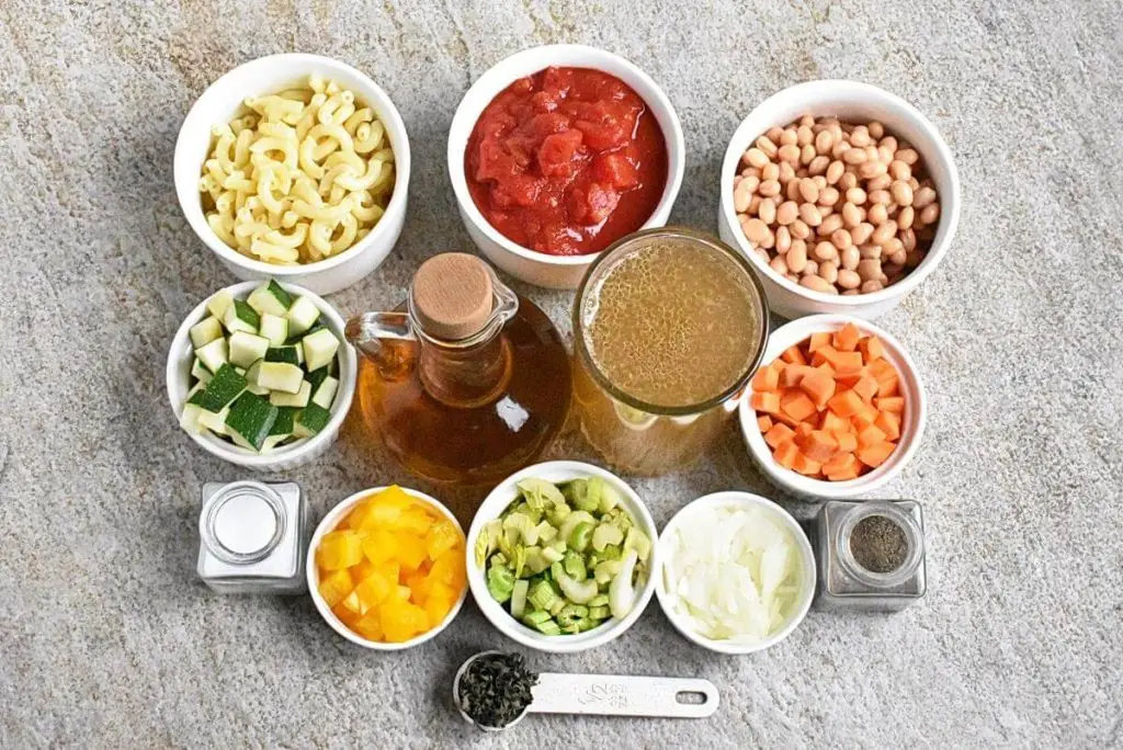 Ingredients for Microwave Minestrone