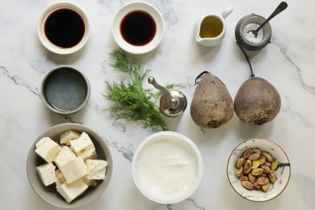 Ingredients for Whipped Feta Dip with Beets