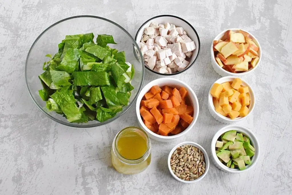 Ingredients for Chopped Chicken & Sweet Potato Salad