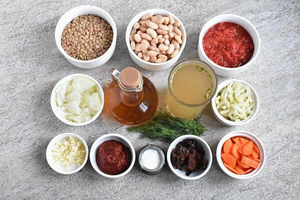 Ingredients for Quick Mediterranean-Style Lentil Soup