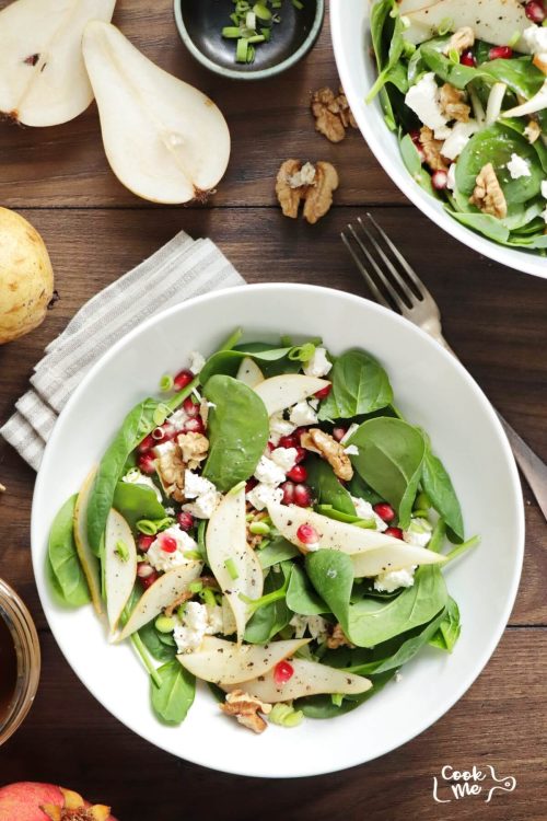 Spinach Pear and Feta Salad