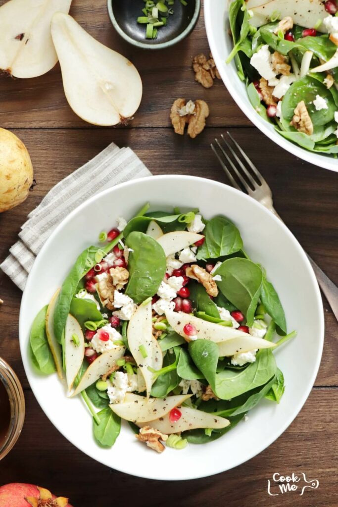 Spinach Pear and Feta Salad