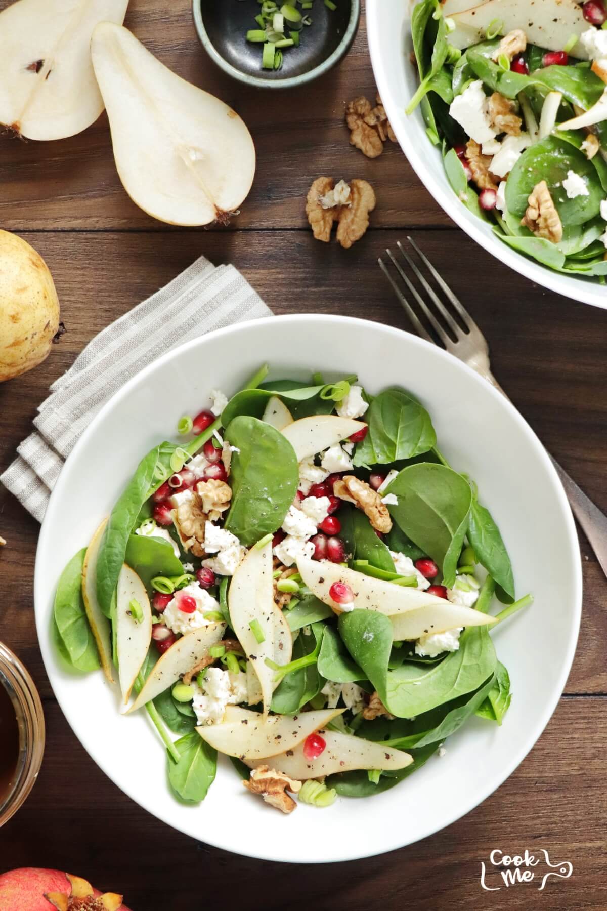 Spinach Pear And Feta Salad Recipe Cook Me