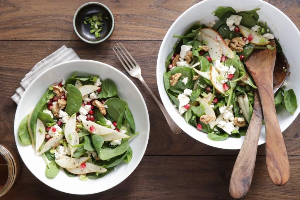How to serve Spinach Pear and Feta Salad