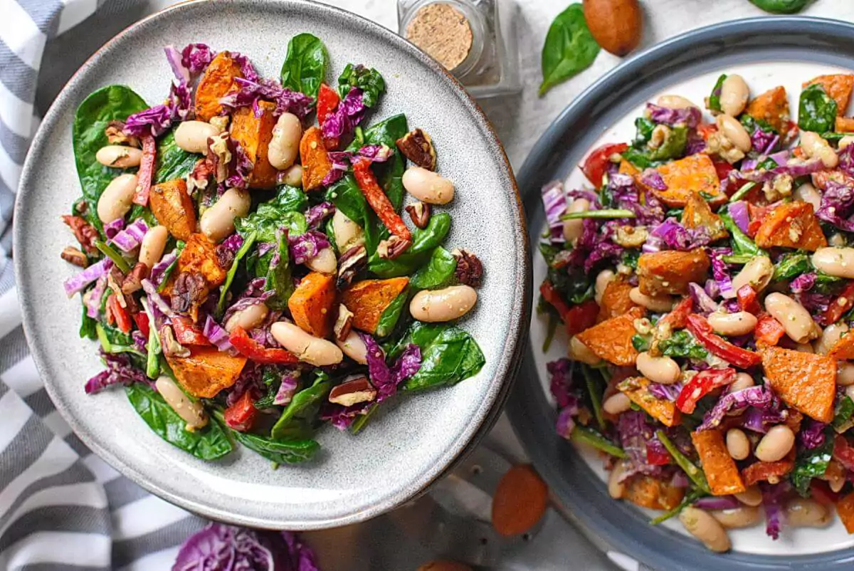 Spinach Salad with Roasted Sweet Potatoes Recipes– Homemade Spinach Salad with Roasted Sweet Potatoes – Easy Spinach Salad with Roasted Sweet Potatoes
