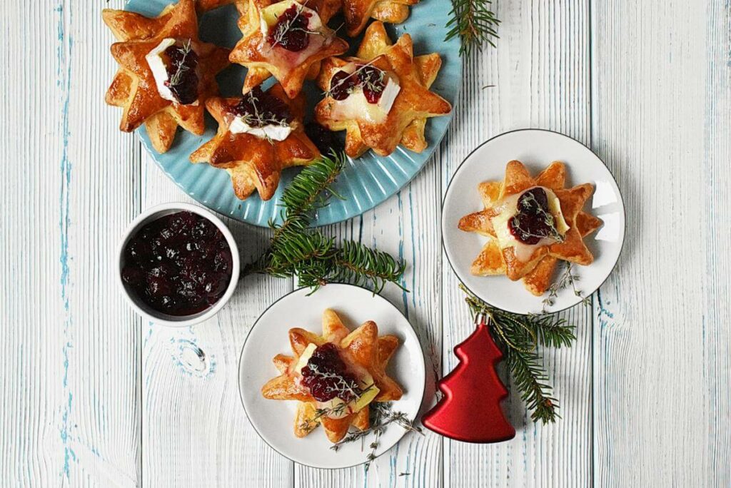 How to serve Christmas Cranberry Brie Puff Pastry Stars