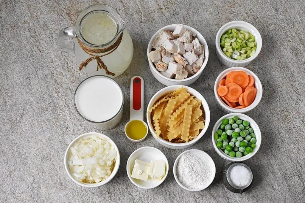 Ingredients for Creamy Chicken Noodle Soup