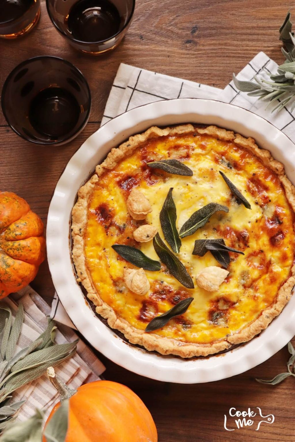 Pumpkin and Gorgonzola Quiche Recipe - Cook.me Recipes