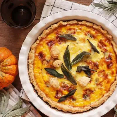 Pumpkin and Gorgonzola Quiche Recipe-Easy Quiche with Pumpkin and Gorgonzola-Quiche with Pumpkin and Gorgonzola-Pumpkin Quiche with Cheese