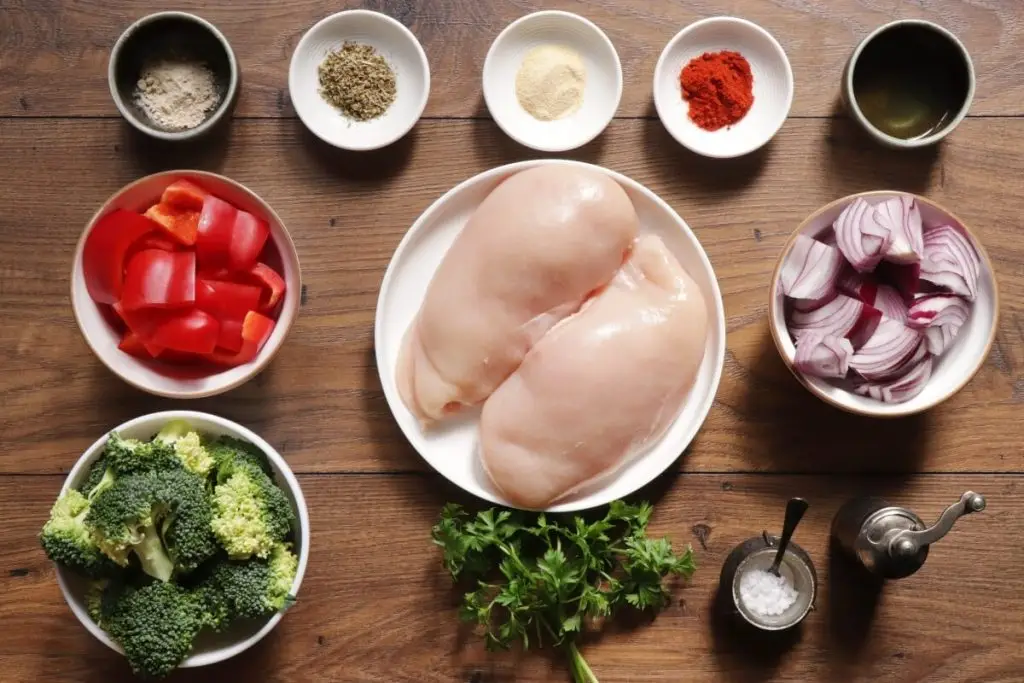 Ingredients for Sheet Pan Chicken with Vegetables