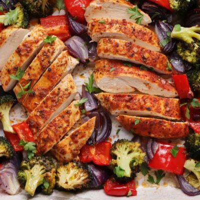 Sheet Pan Chicken with Vegetables-Sheet-Pan Chicken and Vegetables Recipe-One-Pan Roasted Chicken and Vegetables-Vegetables with Protein