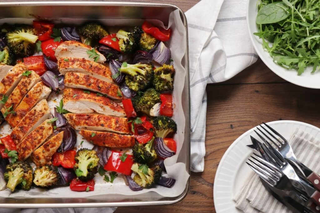 How to serve Sheet Pan Chicken with Vegetables