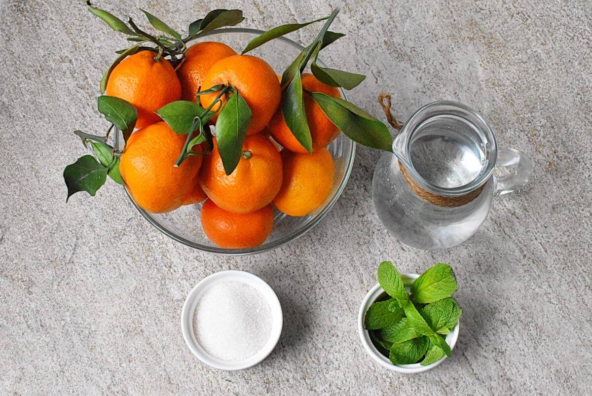 Ingridiens for Tangerine Mint Agua Fresca