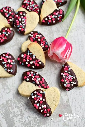Chocolate Dipped Heart Cookies