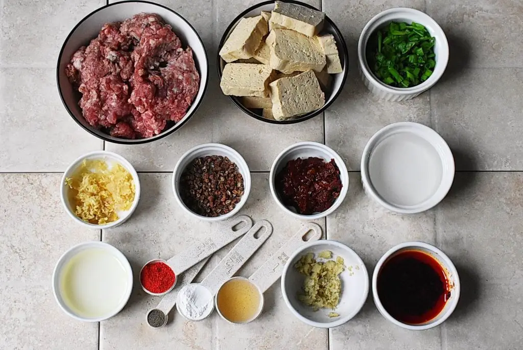 Ingredients for Mapo Tofu