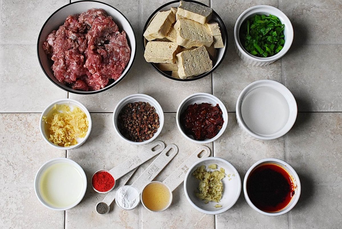 Ingredients for Mapo Tofu