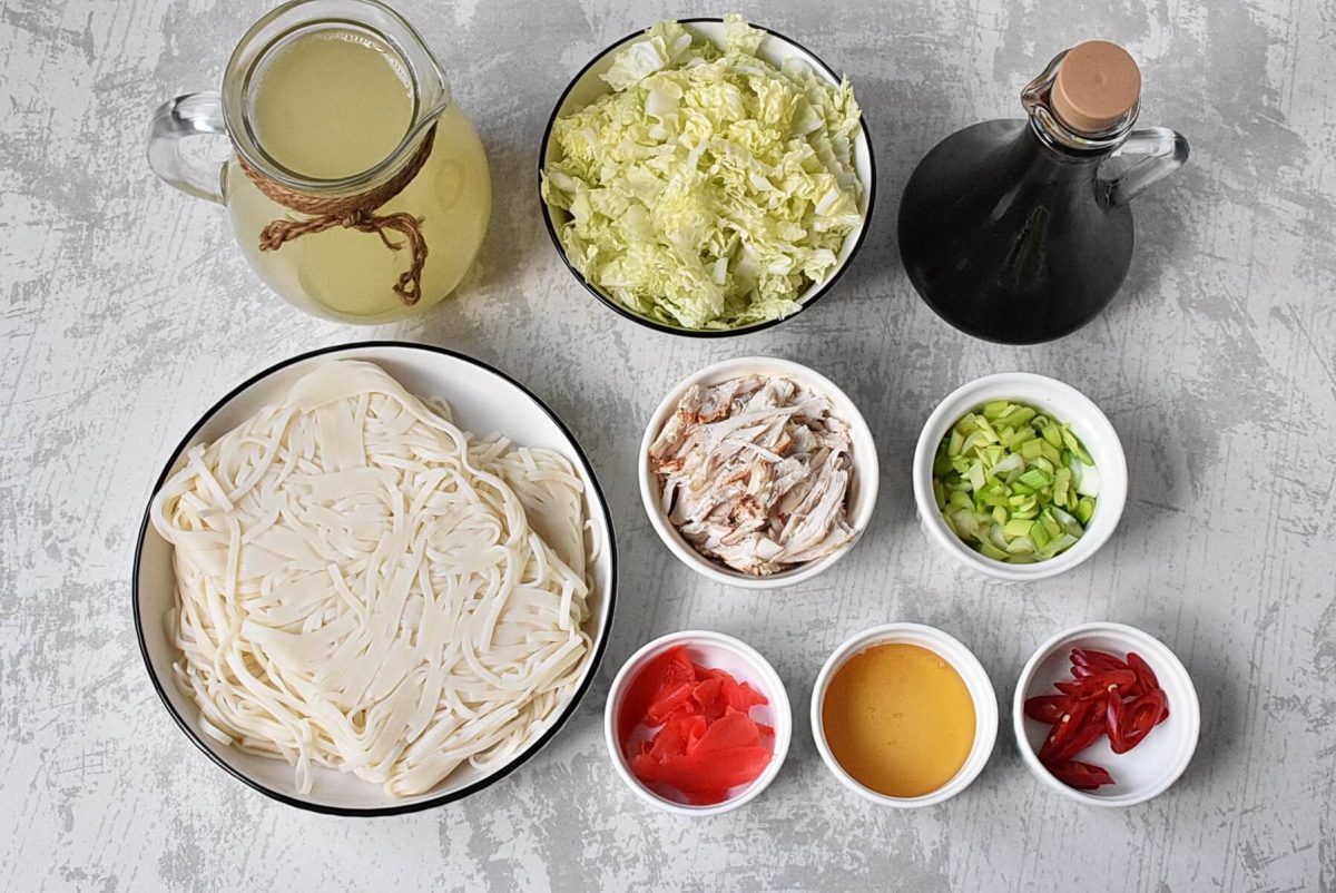 Ingredients for One-Pot Chinese Chicken Noodle Soup