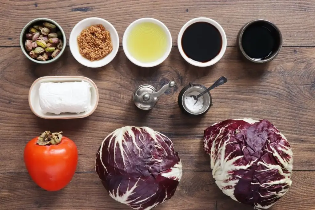 Ingredients for Roasted Radicchio Persimmon Salad