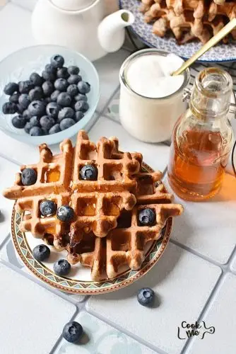 Banana Blueberry Oat Waffles