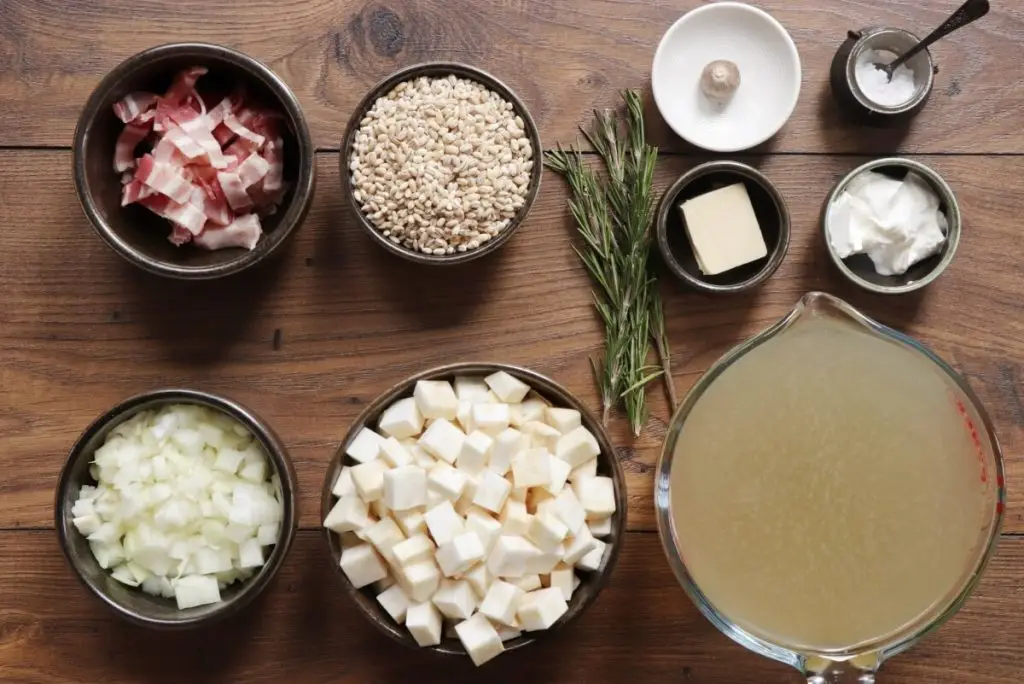 Ingredients for Celeriac, Bacon and Barley Soup