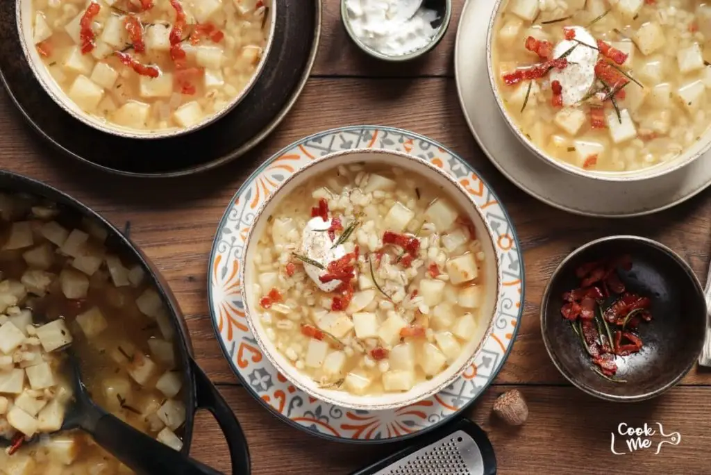 Celeriac, Bacon and Barley Soup