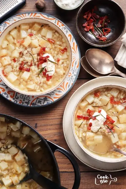 Celeriac, Bacon and Barley Soup