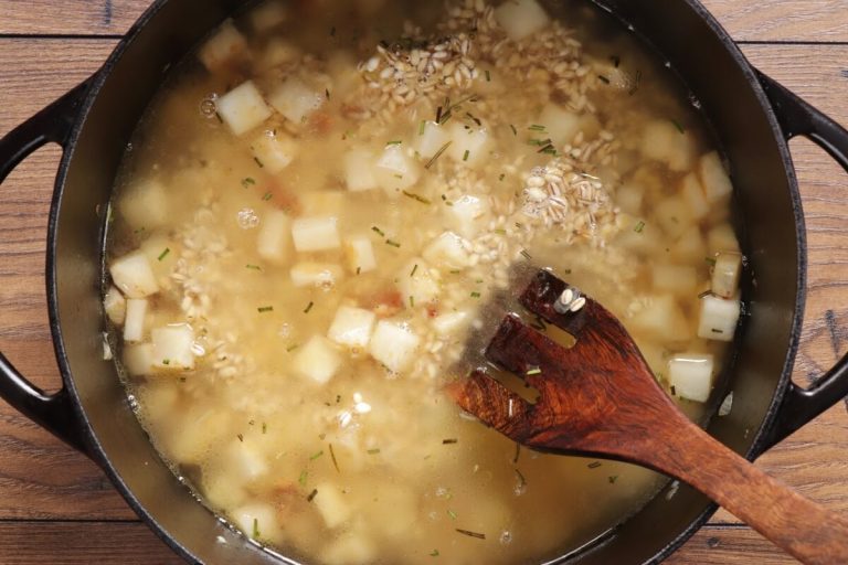 Step 4 - Celeriac, Bacon and Barley Soup
