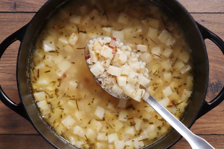 Step 5 - Celeriac, Bacon and Barley Soup