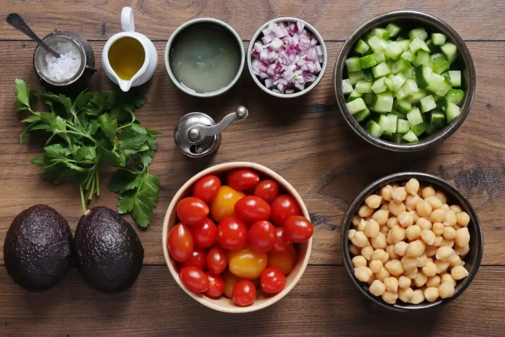 Ingredients for Chickpea Salad