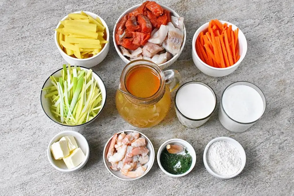 Ingredients for Creamy Norwegian Fish Soup