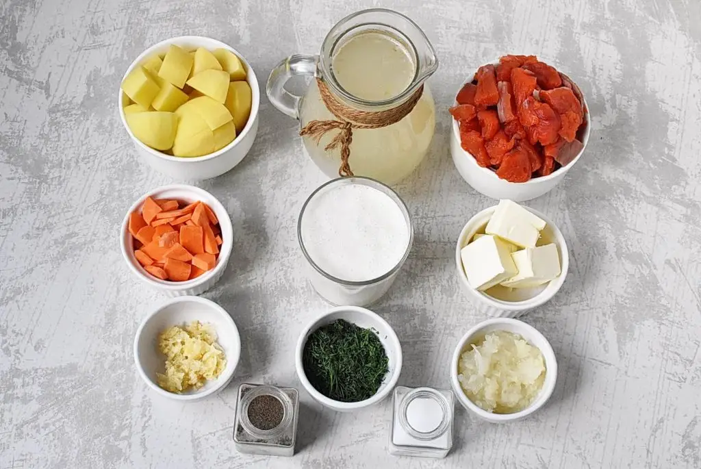 Ingredients for Lohikeitto