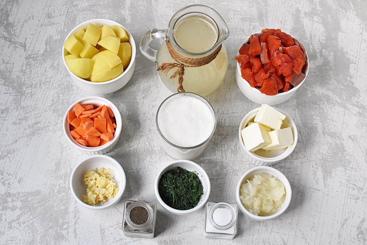 Ingredients for Lohikeitto