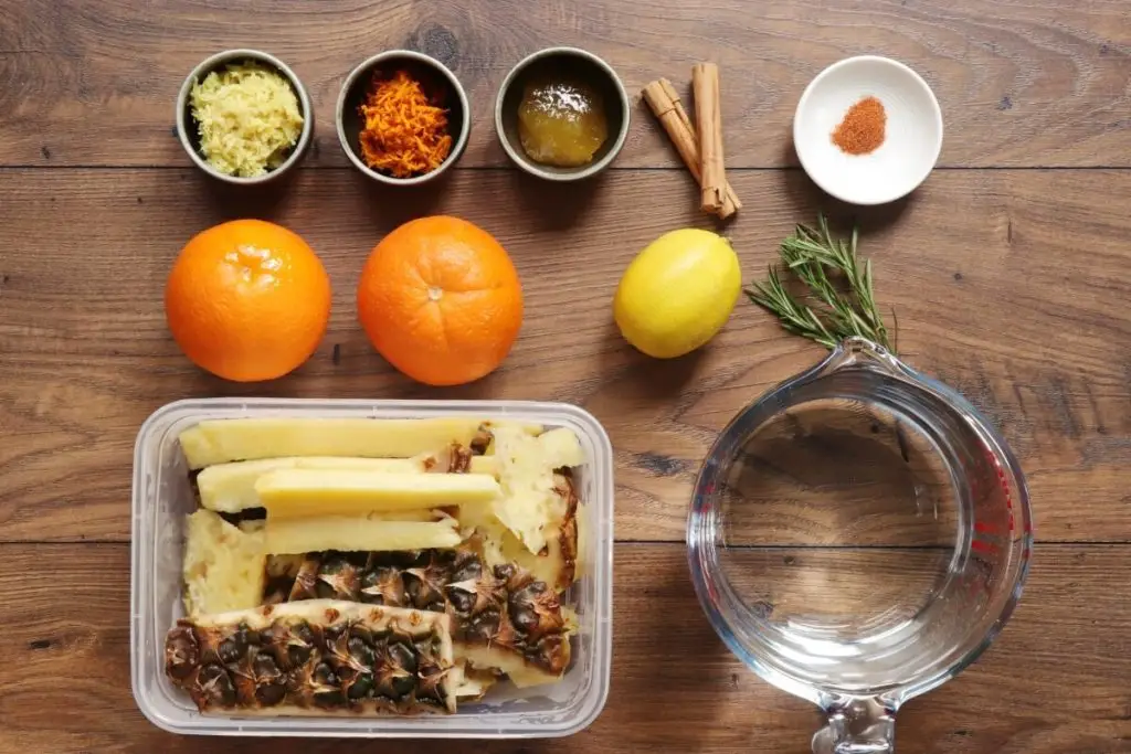 Ingredients for Pineapple Skin Tea