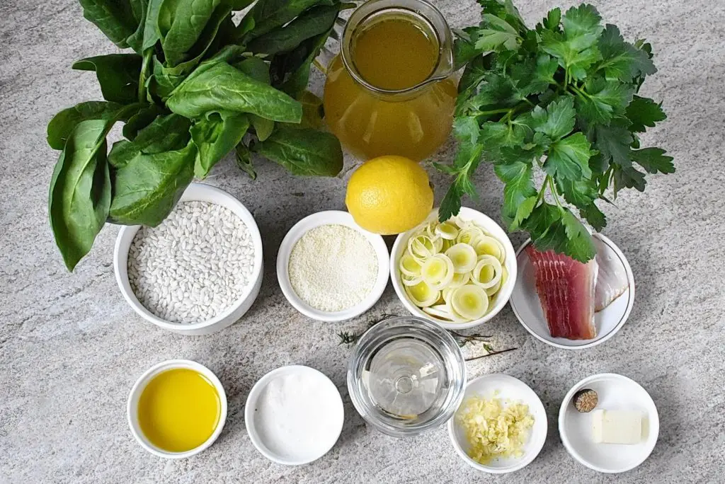 Ingredients for Spinach and Lemon Risotto