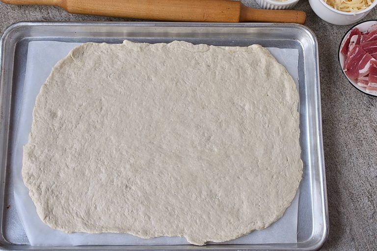 Step 3 - Three-Cheese Pizza with Pancetta and Mushrooms