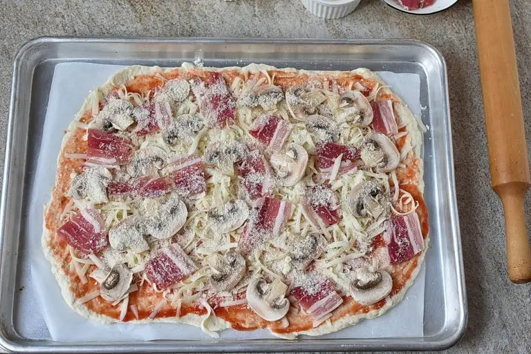 Step 5 - Three-Cheese Pizza with Pancetta and Mushrooms