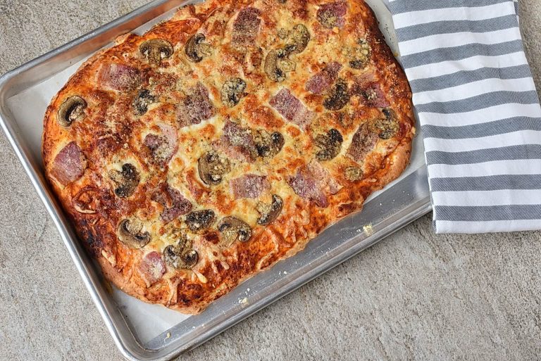 Step 6 - Three-Cheese Pizza with Pancetta and Mushrooms