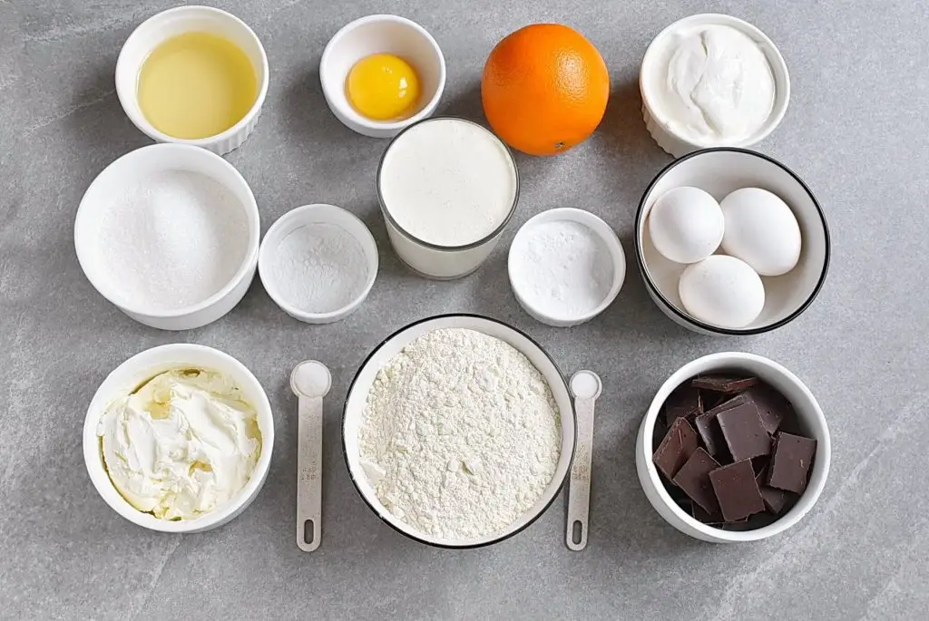 Ingredients for Chocolate Orange Cake