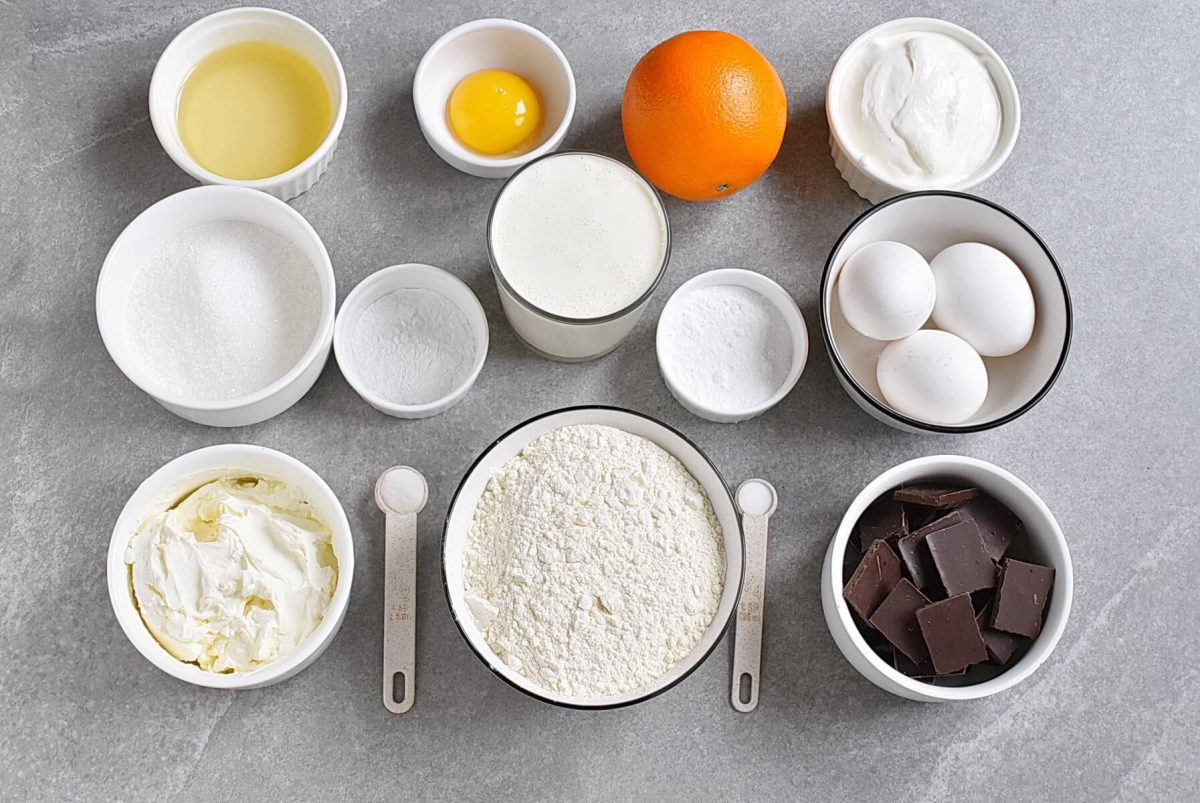 Ingredients for Chocolate Orange Cake