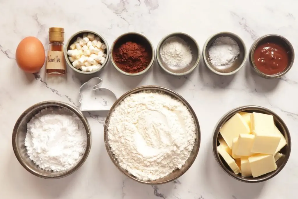 Ingredients for Easter Chocolate Bunny Cookies