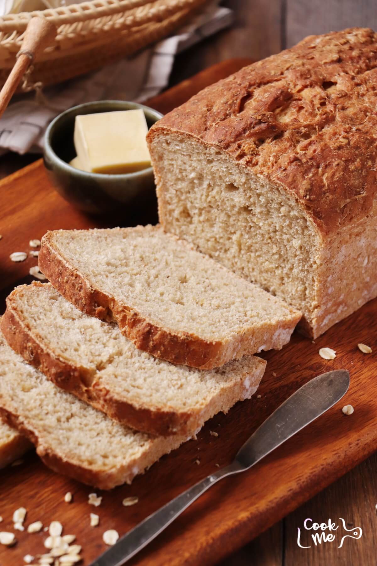 No-Knead Honey Oat Bread Recipe - Cook.me Recipes