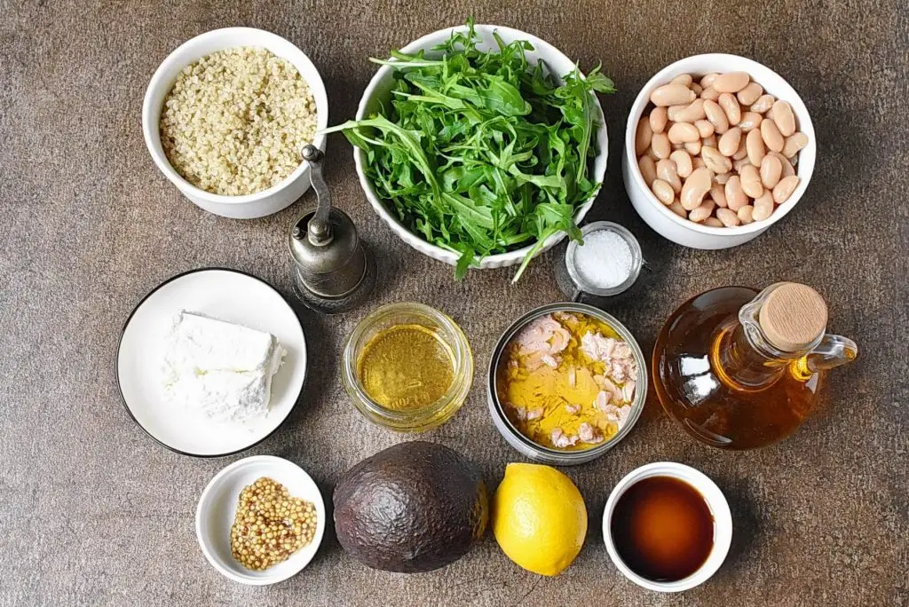 Ingredients for Oil Packed Tuna Arugula Salad