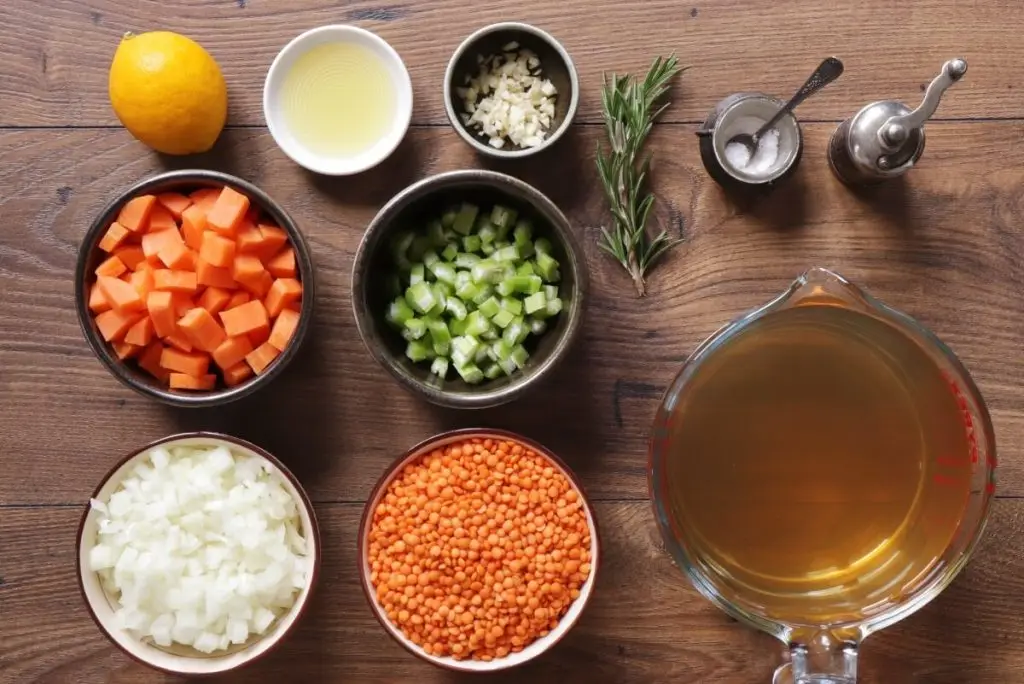 Ingredients for Slow-Cooker Red Lentil Soup