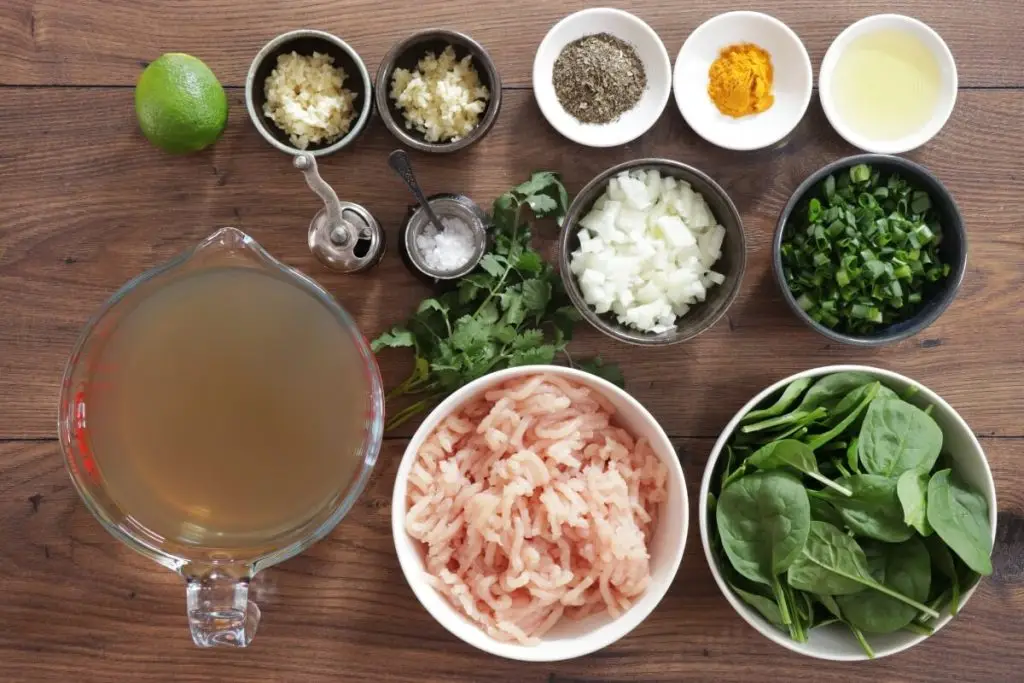 Ingredients for Spring Meatball Soup