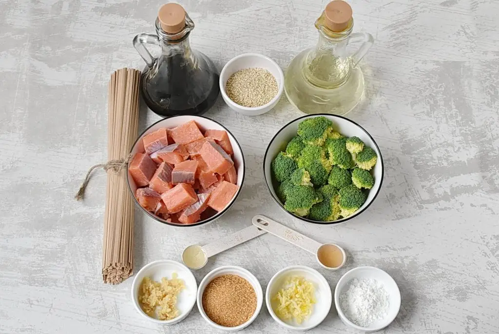 Ingredients for Teriyaki Salmon Stir-Fry