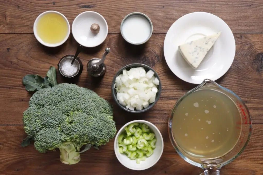 Ingredients for Broccoli and Stilton Soup